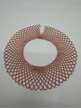 Vintage 1940s Delicate Blush Pink Beaded Collar Necklace